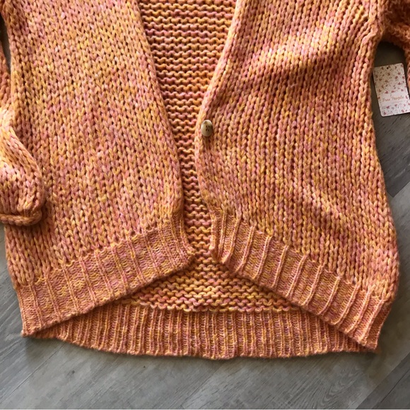 Free People Med Hometown Cardigan Grannycore Coastal Grandma Bright Color Cozy - Picture 6 of 9